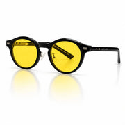 Melato Nox dagbril schuinvoor – acetate frame gele lens UV400 blauwlichtbril