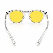 Melato Nox dagbril binnenkant – Transparant acetate frame gele lenzen neussteun zilver blauwlichtfilter