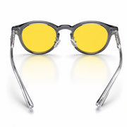 Melato Nox dagbril binnenkant – Platina acetate frame gele lenzen neussteun zilver blauwlichtfilter