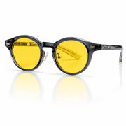Melato Nox dagbril schuinvoor – acetate frame gele lens UV400 blauwlichtbril