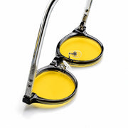 Melato Nox dagbril pootjes omhoog – ronde gele lenzen Platina acetate frame blauwlichtfilter